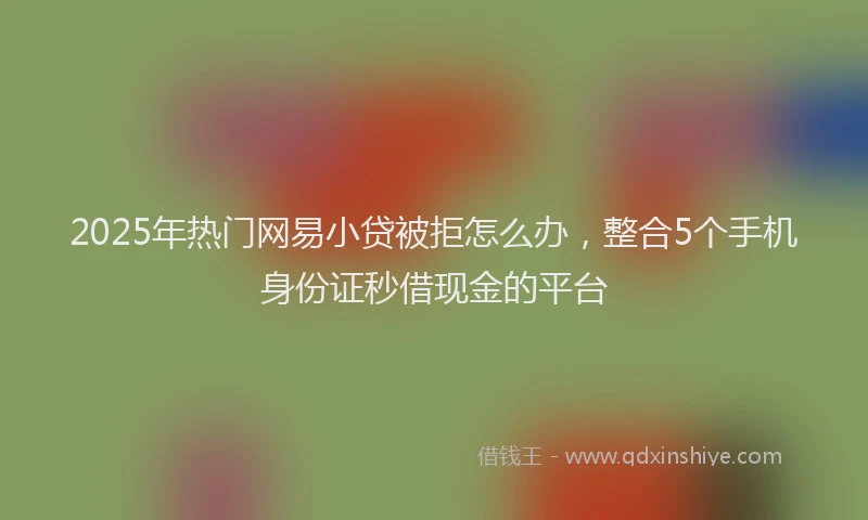 2025年热门网易小贷被拒怎么办，整合5个手机身份证秒借现金的平台