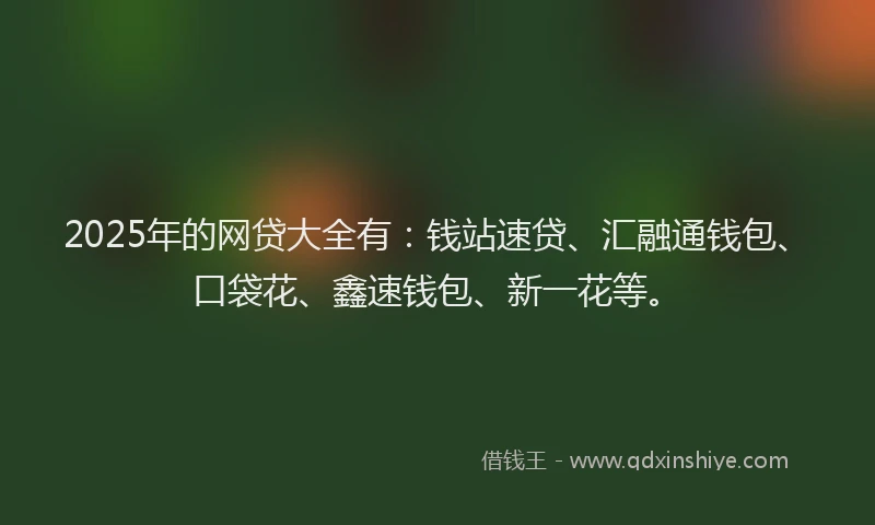 2025年的网贷大全有：钱站速贷、汇融通钱包、口袋花、鑫速钱包、新一花等。