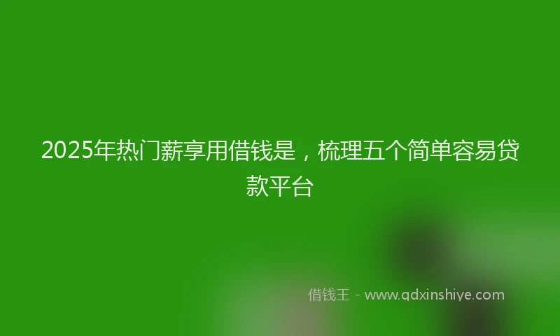 2025年热门薪享用借钱是，梳理五个简单容易贷款平台
