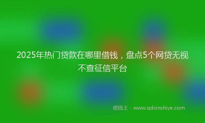 2025年热门贷款在哪里借钱，盘点5个网贷无视不查征信平台