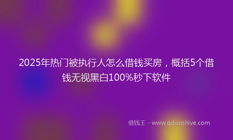 2025年热门被执行人怎么借钱买房，概括5个借钱无视黑白100%秒下软件