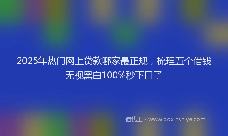 2025年热门网上贷款哪家最正规，梳理五个借钱无视黑白100%秒下口子