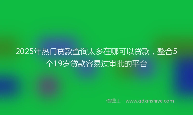 2025年热门贷款查询太多在哪可以贷款，整合5个19岁贷款容易过审批的平台