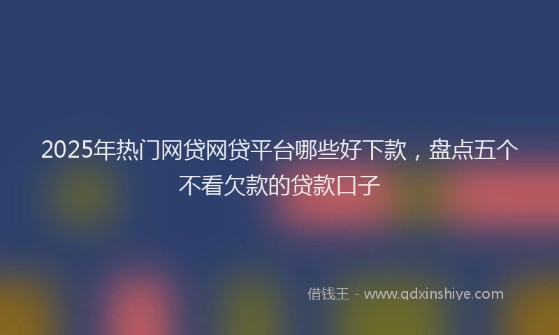 2025年热门网贷网贷平台哪些好下款，盘点五个不看欠款的贷款口子