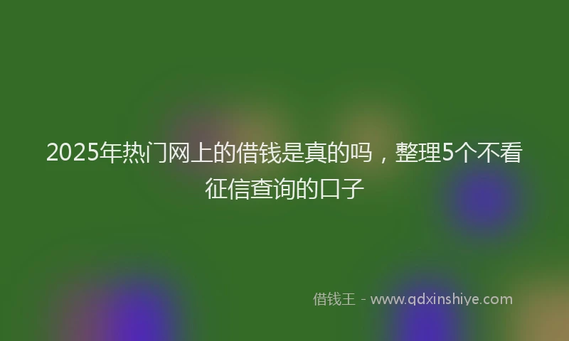 2025年热门网上的借钱是真的吗，整理5个不看征信查询的口子