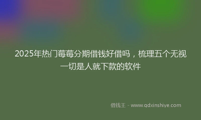 2025年热门莓莓分期借钱好借吗，梳理五个无视一切是人就下款的软件