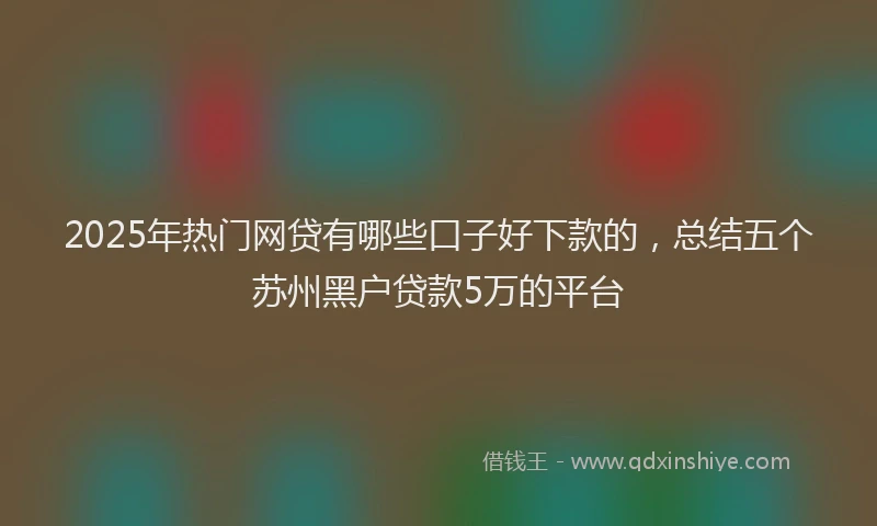 2025年热门网贷有哪些口子好下款的，总结五个苏州黑户贷款5万的平台