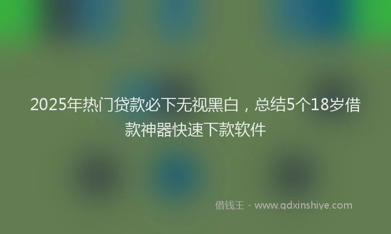 2025年热门贷款必下无视黑白，总结5个18岁借款神器快速下款软件