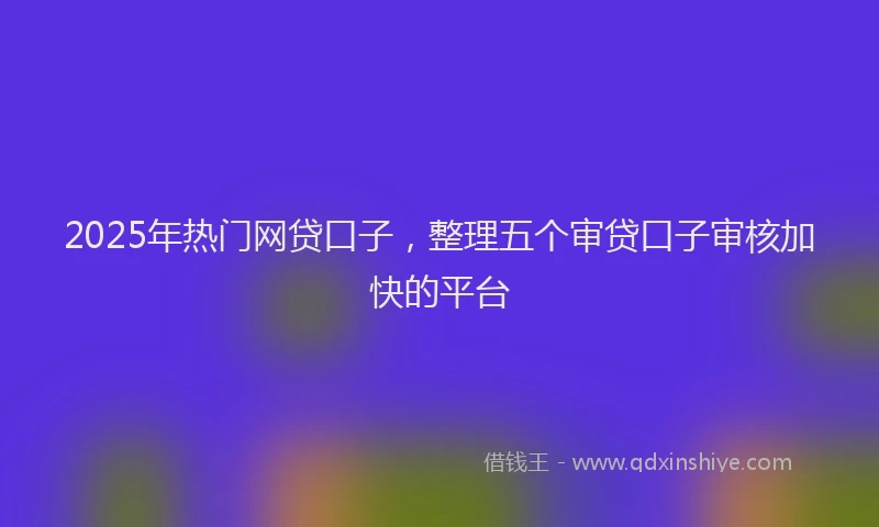 2025年热门网贷口子，整理五个审贷口子审核加快的平台