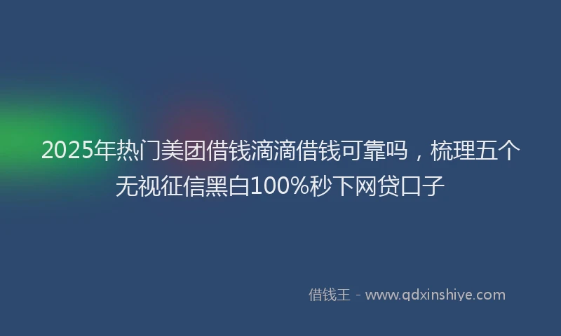 2025年热门美团借钱滴滴借钱可靠吗，梳理五个无视征信黑白100%秒下网贷口子