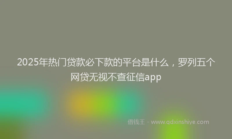 2025年热门贷款必下款的平台是什么,罗列五个网贷无视不查征信app