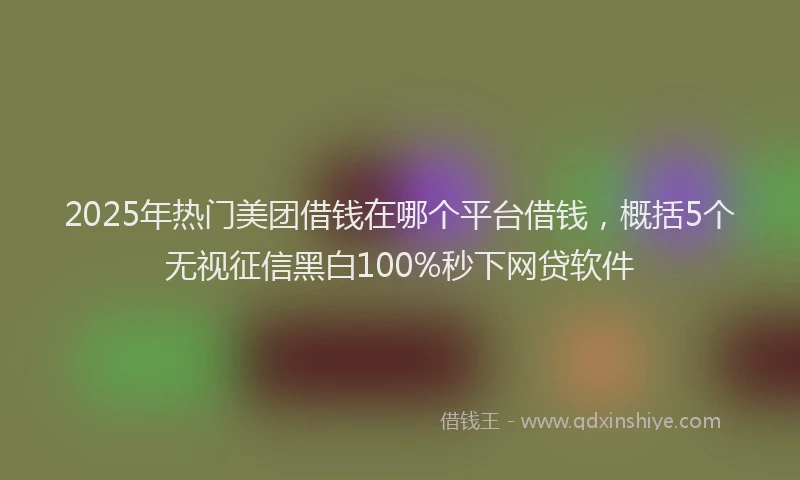2025年热门美团借钱在哪个平台借钱，概括5个无视征信黑白100%秒下网贷软件