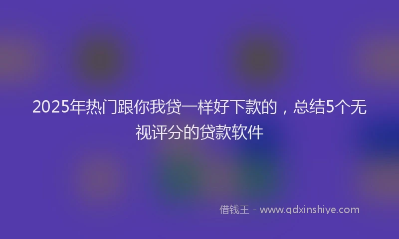 2025年热门跟你我贷一样好下款的，总结5个无视评分的贷款软件