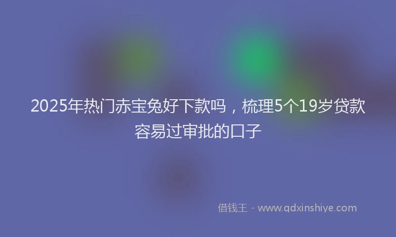 2025年热门赤宝兔好下款吗，梳理5个19岁贷款容易过审批的口子