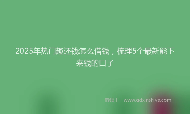 2025年热门趣还钱怎么借钱，梳理5个最新能下来钱的口子