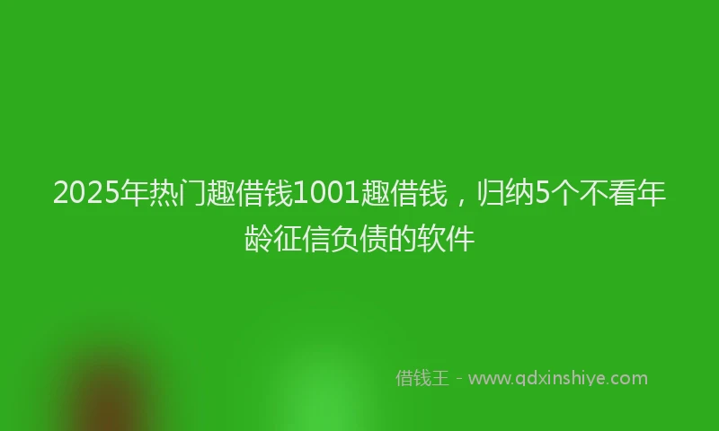 2025年热门趣借钱1001趣借钱，归纳5个不看年龄征信负债的软件