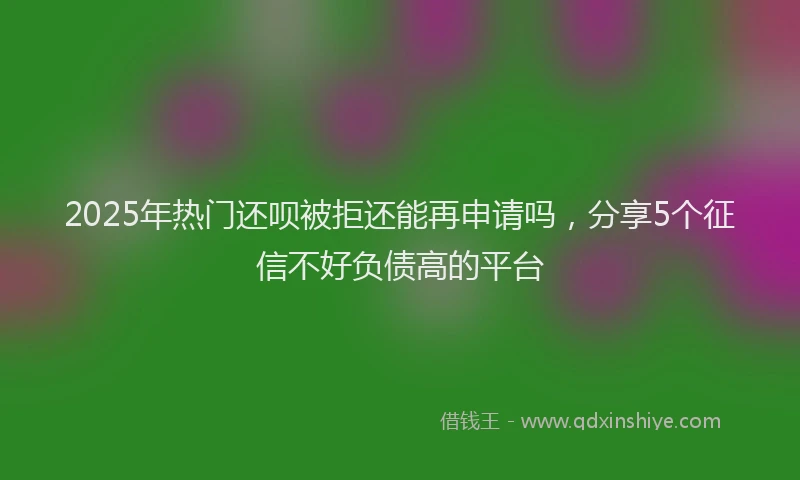 2025年热门还呗被拒还能再申请吗，分享5个征信不好负债高的平台