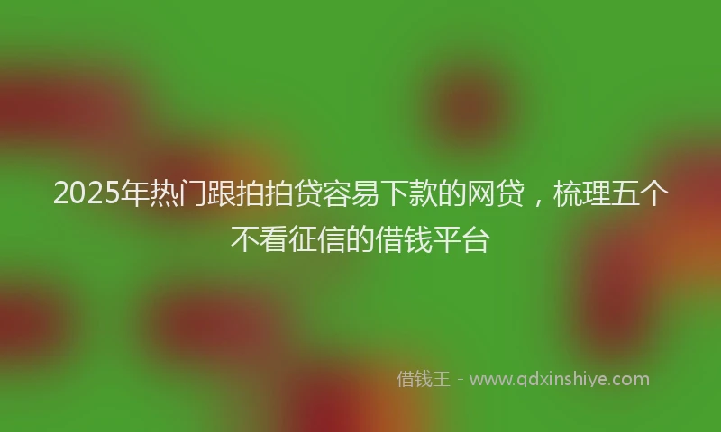 2025年热门跟拍拍贷容易下款的网贷，梳理五个不看征信的借钱平台