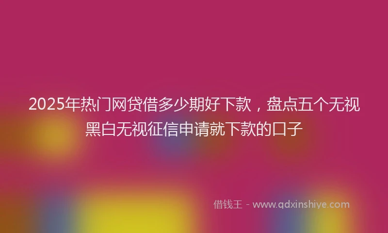 2025年热门网贷借多少期好下款，盘点五个无视黑白无视征信申请就下款的口子