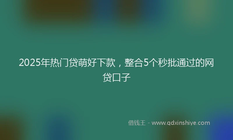 2025年热门贷萌好下款，整合5个秒批通过的网贷口子