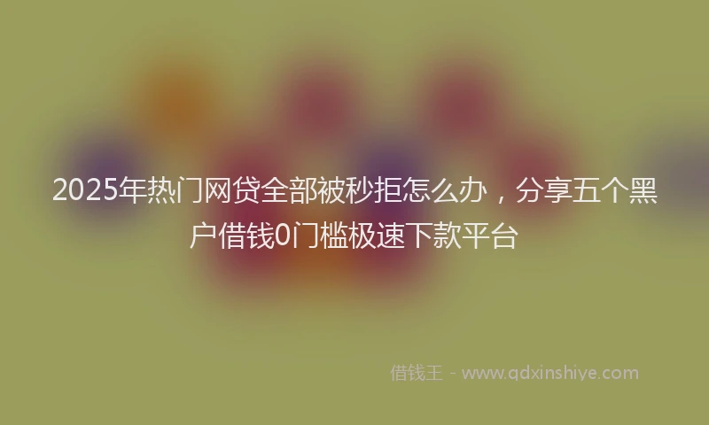 2025年热门网贷全部被秒拒怎么办，分享五个黑户借钱0门槛极速下款平台