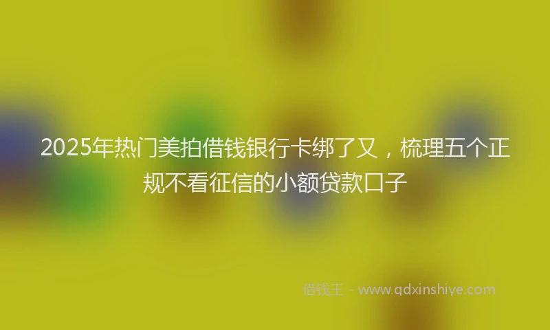 2025年热门美拍借钱银行卡绑了又，梳理五个正规不看征信的小额贷款口子