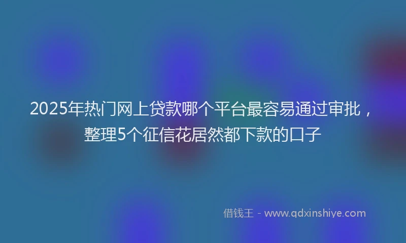 2025年热门网上贷款哪个平台最容易通过审批，整理5个征信花居然都下款的口子
