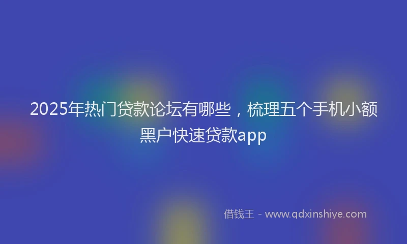 2025年热门贷款论坛有哪些，梳理五个手机小额黑户快速贷款app