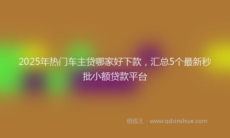 2025年热门车主贷哪家好下款，汇总5个最新秒批小额贷款平台