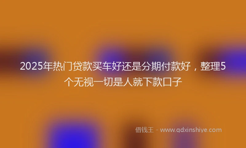 2025年热门贷款买车好还是分期付款好，整理5个无视一切是人就下款口子