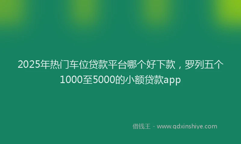 2025年热门车位贷款平台哪个好下款,罗列五个1000至5000的小额贷款app
