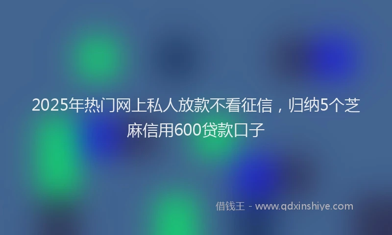 2025年热门网上私人放款不看征信，归纳5个芝麻信用600贷款口子