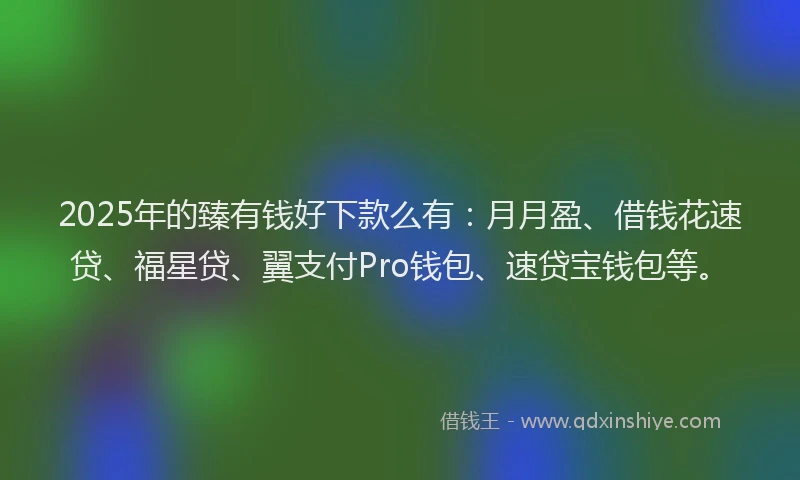 2025年的臻有钱好下款么有：月月盈、借钱花速贷、福星贷、翼支付Pro钱包、速贷宝钱包等。