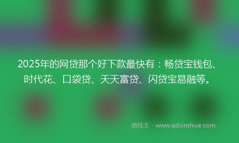 2025年的网贷那个好下款最快有：畅贷宝钱包、时代花、口袋贷、天天富贷、闪贷宝易融等。