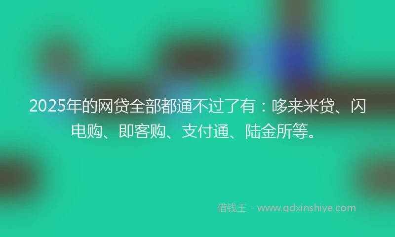 2025年的网贷全部都通不过了有：哆来米贷、闪电购、即客购、支付通、陆金所等。