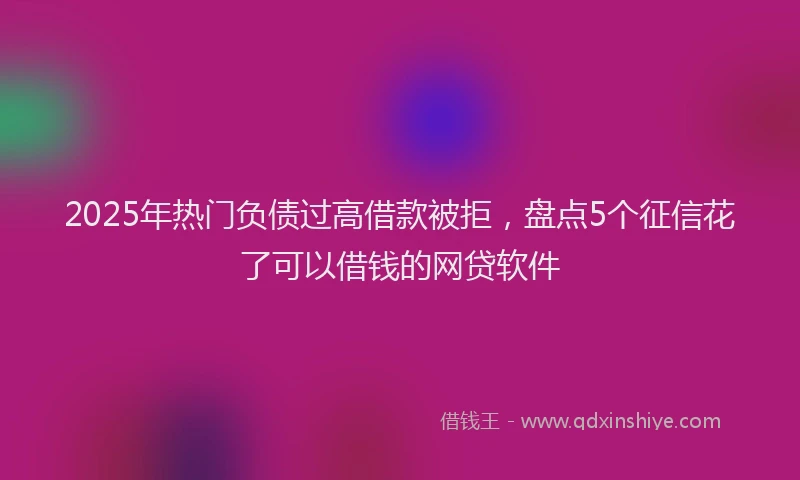 2025年热门负债过高借款被拒，盘点5个征信花了可以借钱的网贷软件