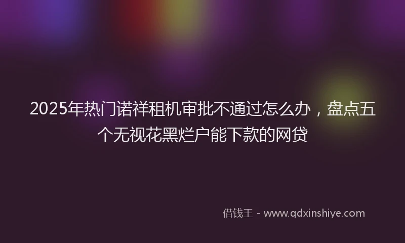 2025年热门诺祥租机审批不通过怎么办，盘点五个无视花黑烂户能下款的网贷