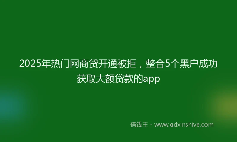 2025年热门网商贷开通被拒，整合5个黑户成功获取大额贷款的app
