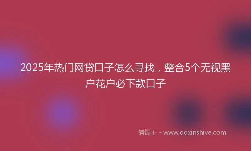 2025年热门网贷口子怎么寻找，整合5个无视黑户花户必下款口子