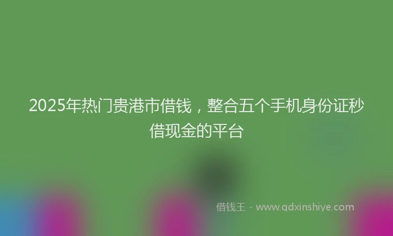 2025年热门贵港市借钱，整合五个手机身份证秒借现金的平台