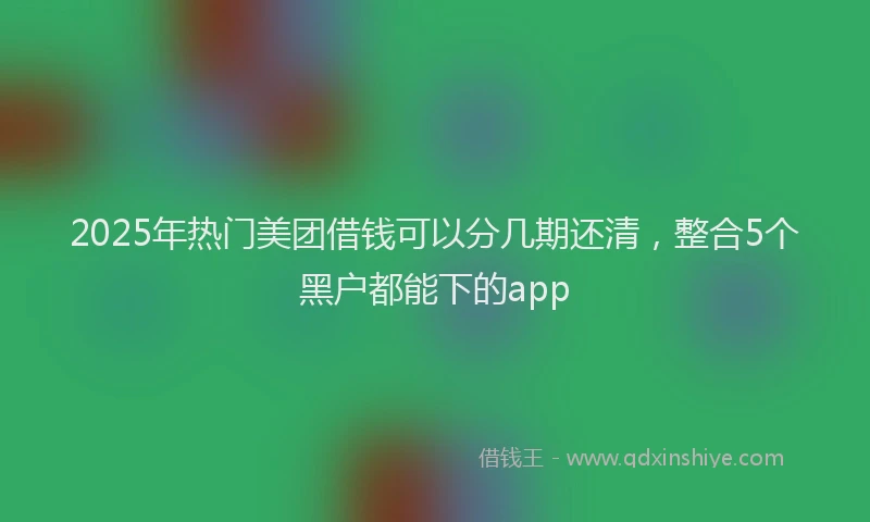 2025年热门美团借钱可以分几期还清，整合5个黑户都能下的app