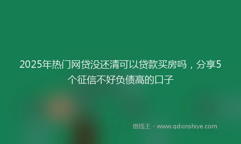 2025年热门网贷没还清可以贷款买房吗，分享5个征信不好负债高的口子