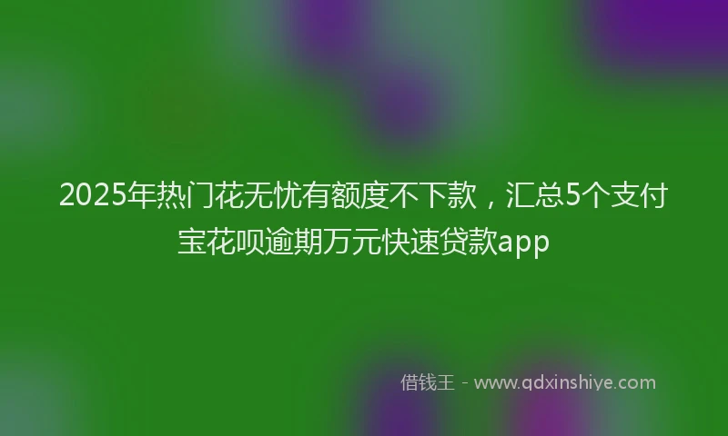 2025年热门花无忧有额度不下款，汇总5个支付宝花呗逾期万元快速贷款app
