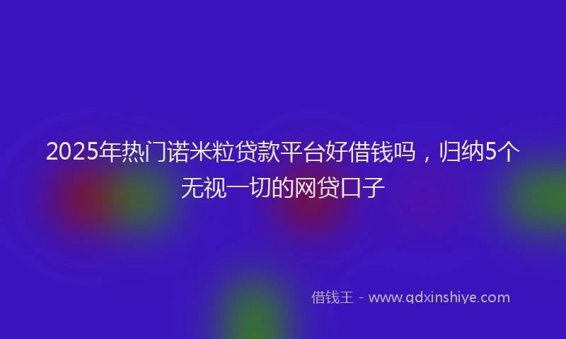 2025年热门诺米粒贷款平台好借钱吗，归纳5个无视一切的网贷口子