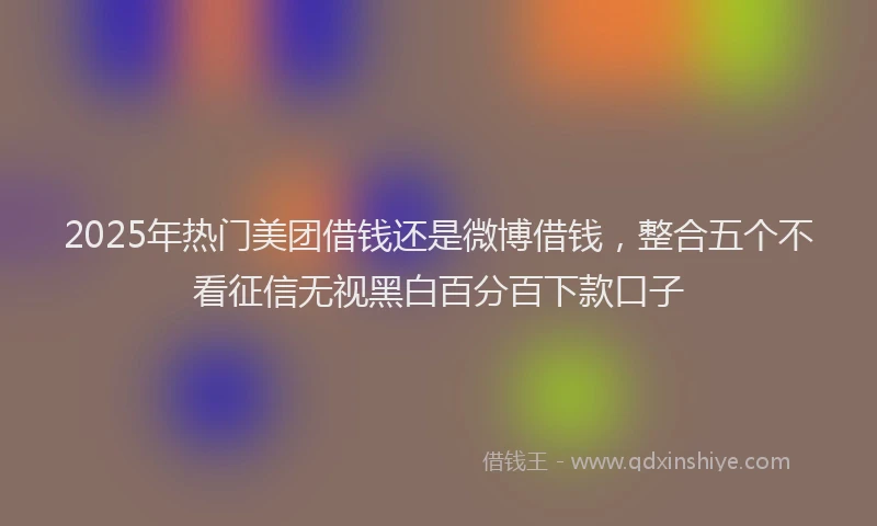 2025年热门美团借钱还是微博借钱，整合五个不看征信无视黑白百分百下款口子