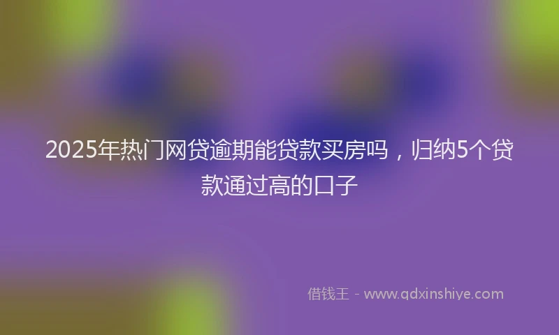 2025年热门网贷逾期能贷款买房吗，归纳5个贷款通过高的口子
