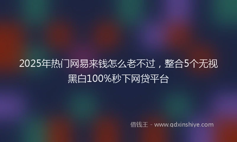 2025年热门网易来钱怎么老不过，整合5个无视黑白100%秒下网贷平台
