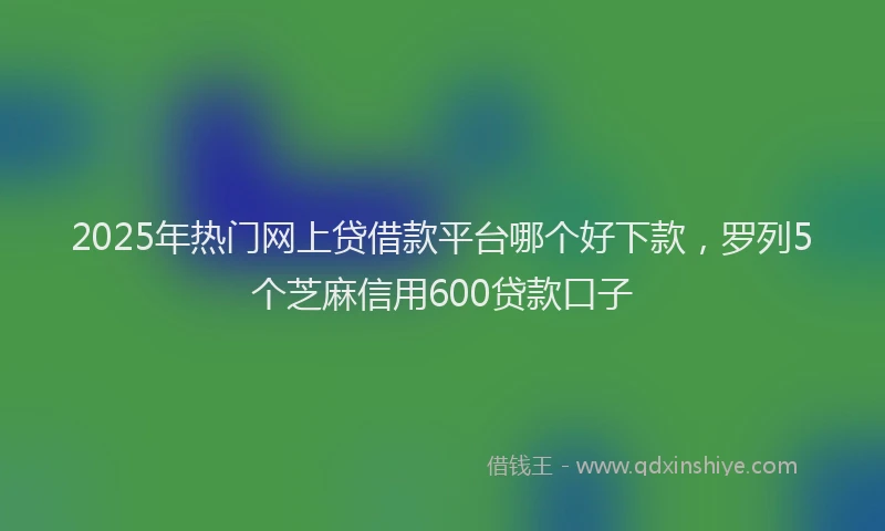 2025年热门网上贷借款平台哪个好下款，罗列5个芝麻信用600贷款口子