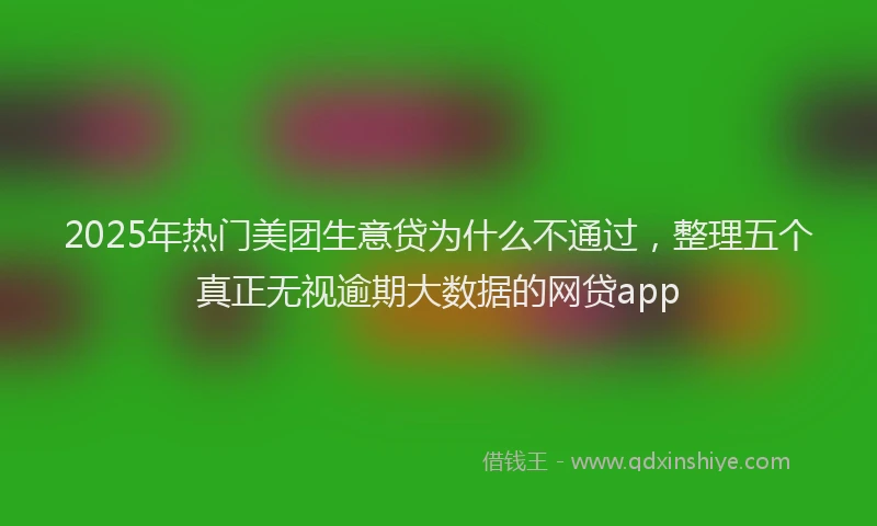 2025年热门美团生意贷为什么不通过，整理五个真正无视逾期大数据的网贷app