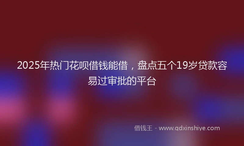 2025年热门花呗借钱能借，盘点五个19岁贷款容易过审批的平台